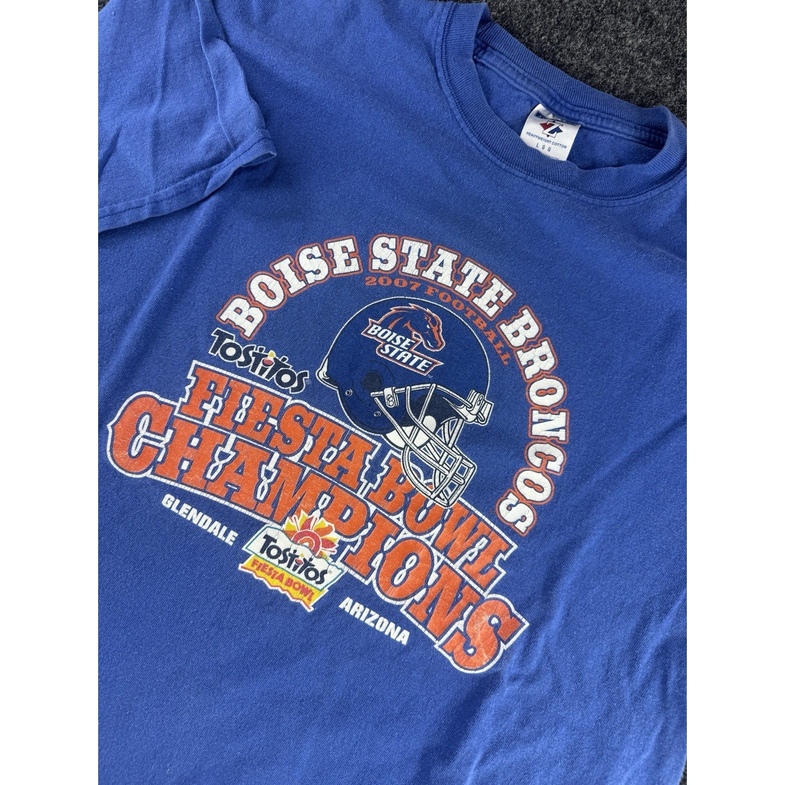 Boise State Fiesta Bowl 2007 Champions T Shirt Blue Ncaa L